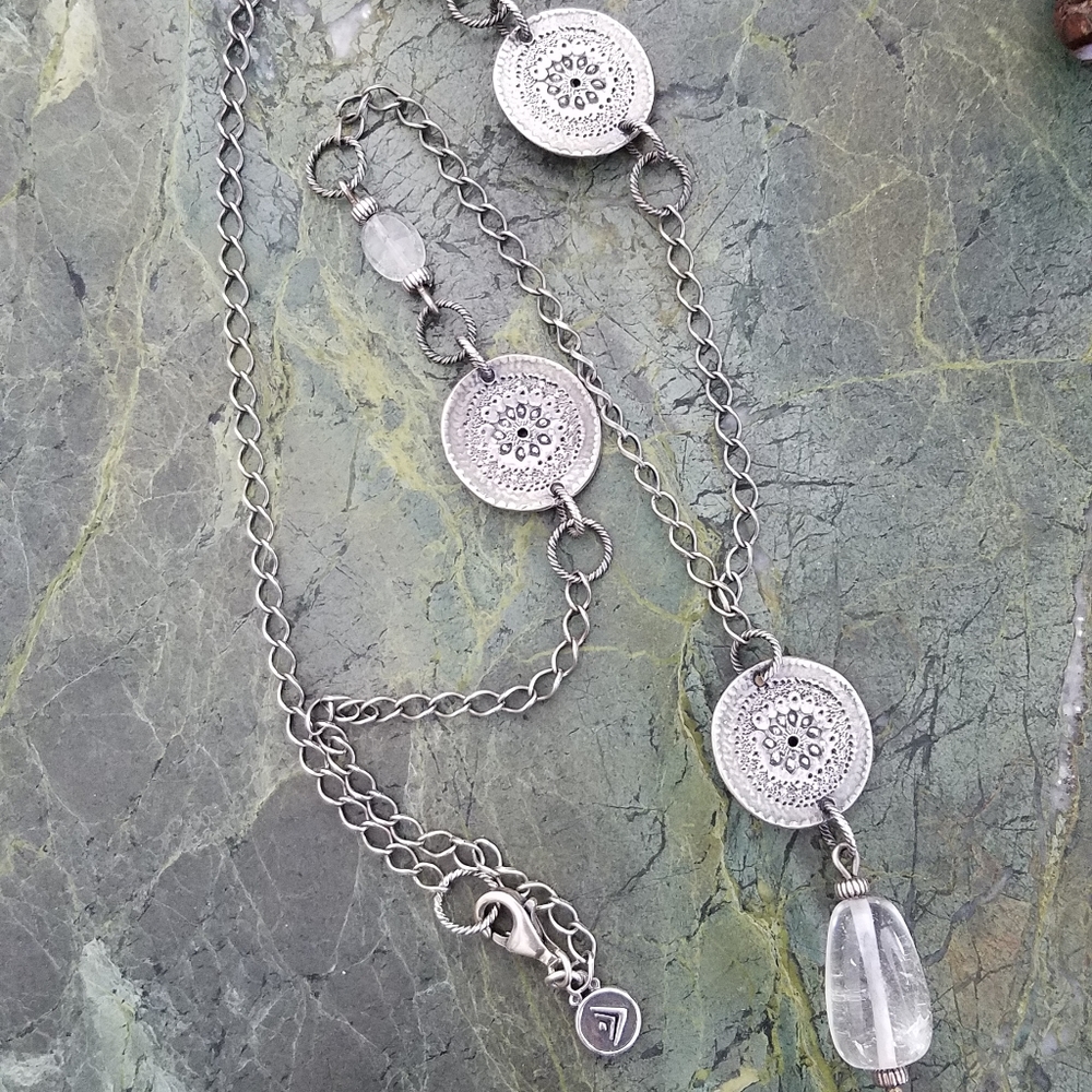 Silpada .925 Sterling Silver Coin & Crystal pendant necklace